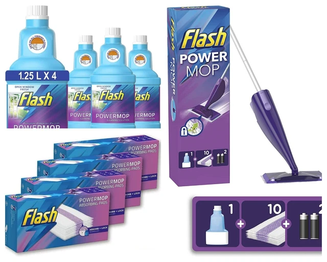 FLASH POWER MOP Starter Kit Dual Spray Mop For Any Type of Floor or