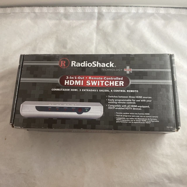 RADIOSHACK 3IN/1OUT Remote Controlled HDMI Switcher Technology Plus