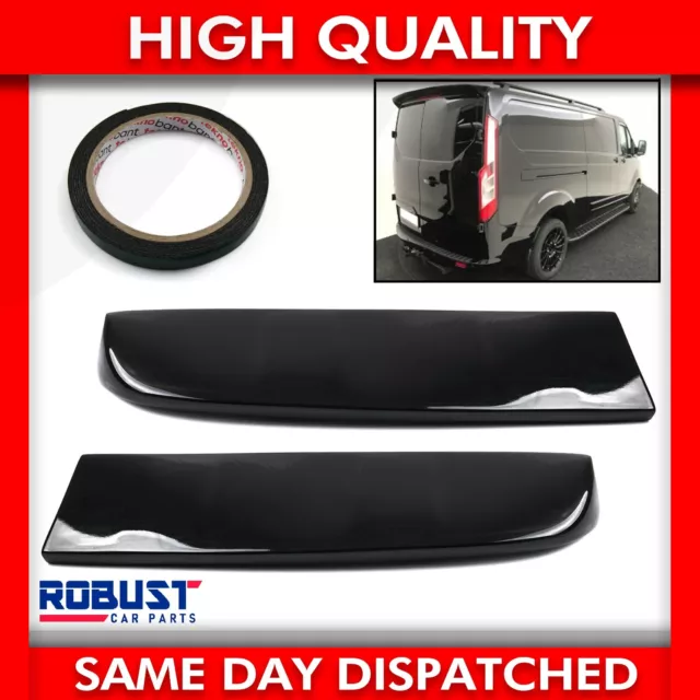 Barn Door Rear Spoiler Painted Gloss Black For Ford Transit Custom (2012-2023)