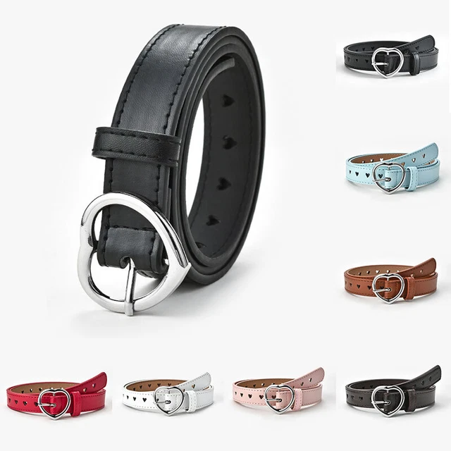 Womens Love Heart Buckle Waist Belts Ladies Dress Jeans Durable Strap Waistband