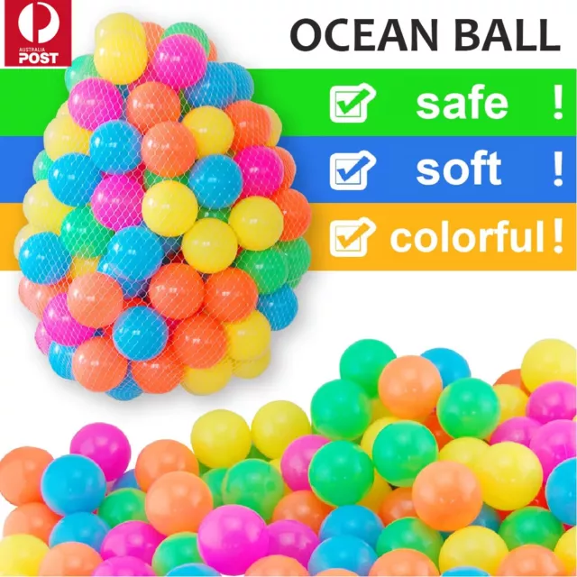 200-2000x Ball Pit Balls Play Kids Plastic Baby Ocean Soft Toy Colourful Playpen