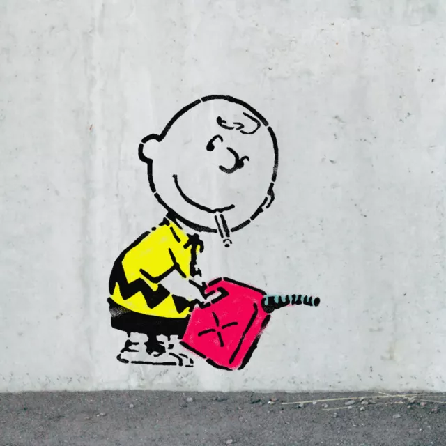 Banksy Charlie Brown, Graffiti Wandkunst Malen Schablone, Street Kunst Schablone