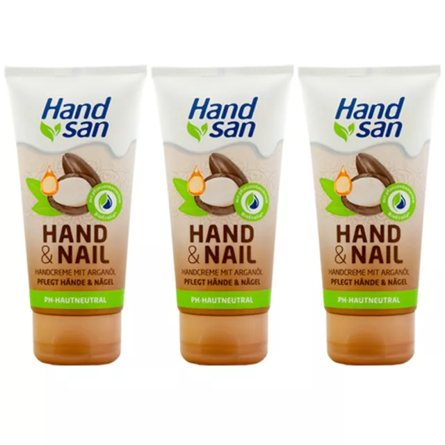 Hand san Crème pour les Mains Main & Ongle 3 X 75ml Maintient Ongles Ph Neutre