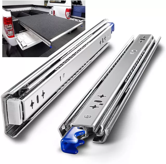 2x Locking Drawer Slides 125KG Heavy Duty Runners Trailer Draw Slide 2