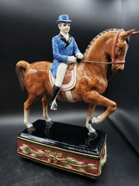 FITZ & FLOYD  Equestrian Male Rider Dressage Stallion Horse Figurine