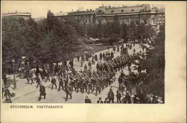 Stockholm Schweden Sverige s/w AK um 1900 Vaktparaden Brefkort Vintage Postcard