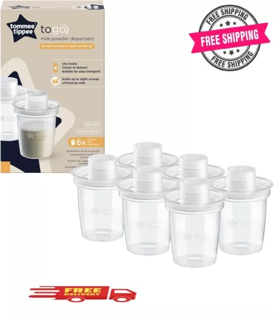 Tommee Tippee Milk Powder Dispensers, 6 Pack. Free shipping