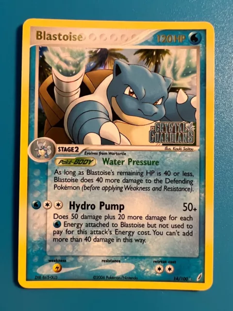 14/100 Blastoise Reverse Holo Pokemon TCG-Karte - ex Crystal Guardians