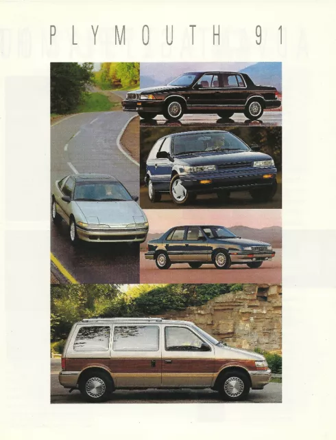 1991 Plymouth Brochure/Catalog: VOYAGER,LASER,COLT,VISTA,ACCLAIM