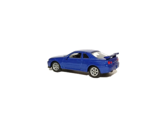 Voiture Miniature Welly Nissan Skyline R34 GT-R Bleue, échelle 1/34-1/39, 11cm, Métal Et Plastique