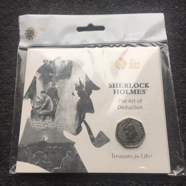 2019 UK 50p Brilliant Uncirculated Sherlock Holmes™ Royal Mint Coin...