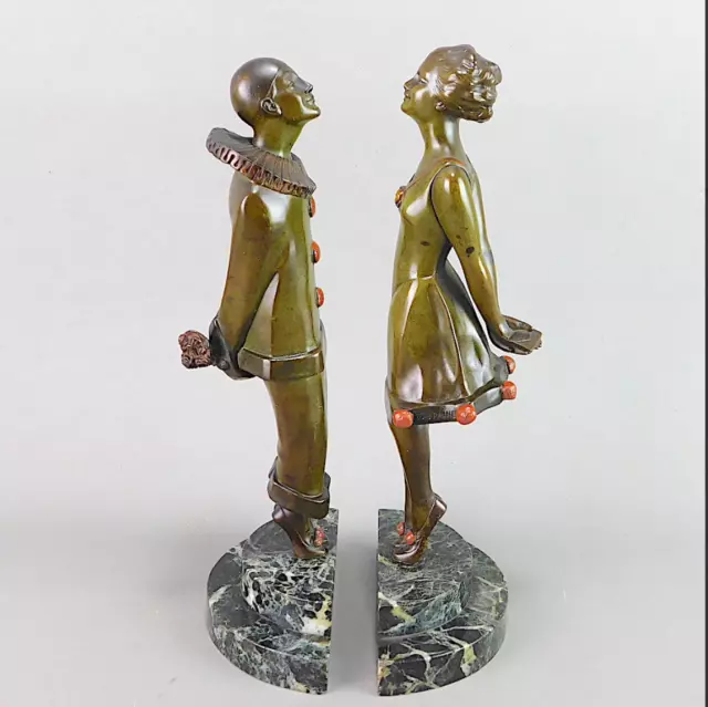 Original Art Deco Bronze Lovers Bookends by Marcel Bouraine