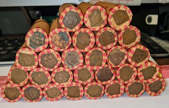 WHEAT PENNY ROLLS W / INDIAN HEAD ENDS! 1909-1958  Random Dates US COINS