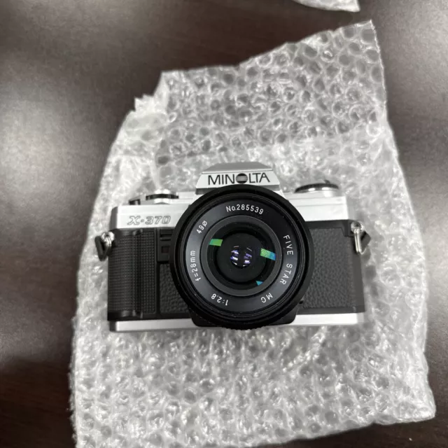 MINOLTA X-370 SLR 35mm Film Camera w/ Toyo Optics F=28mm Lens