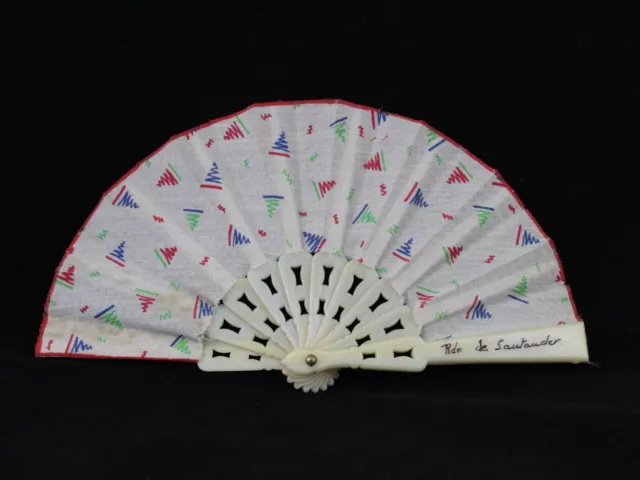 Antiguo ABANICO Niña Pintado a mano, SOUVENIR Santander Años 60 España Antiguo ABANICO Niña Pintado a mano, SOUVENIR Santander Años 60 España