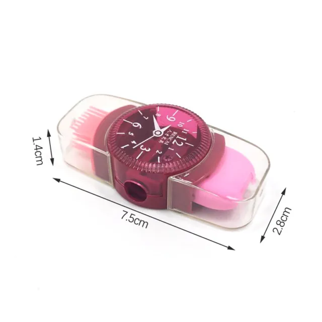 Cute Funny Watches Shaped Mini Colourful Pencil Sharpeners With Erasers Brush