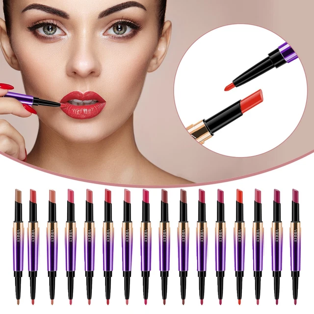 Double Head Lipstick Lip Liner Waterproof Pencil / Pen Matte Long Lasting Makeup
