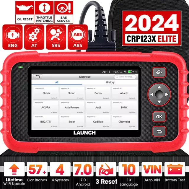 2024 LAUNCH X431 CRP123X CRP123E Valise Outils diagnostics 4 Systèmes 3 fonction