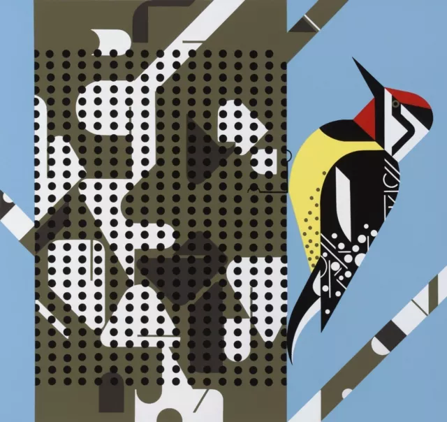 Charley Harper, "Yellow-Bellied Sapsucker" Signed & Numbered Serigraph 1972