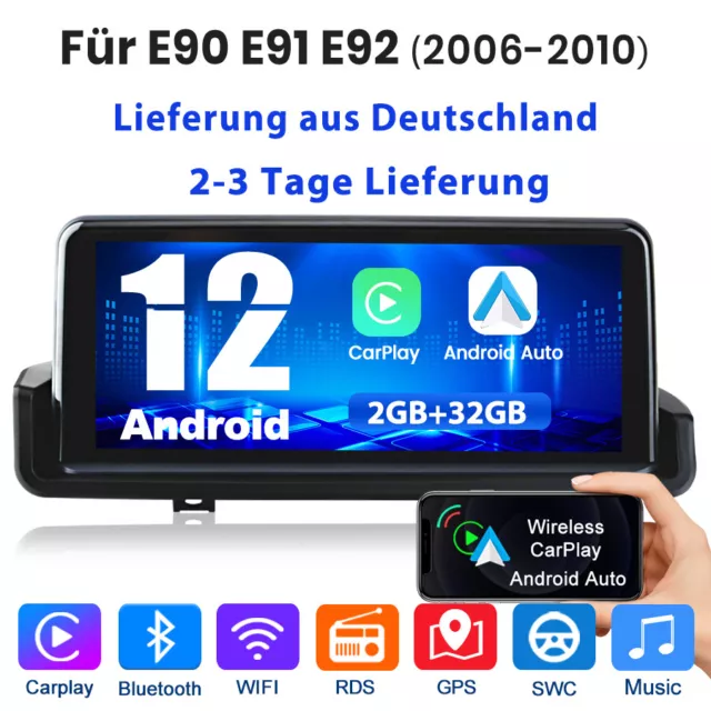 CarPlay Für BMW E90 E91 E92 2006-2010 Android Autoradio GPS Navi WIFI DAB  2+32G