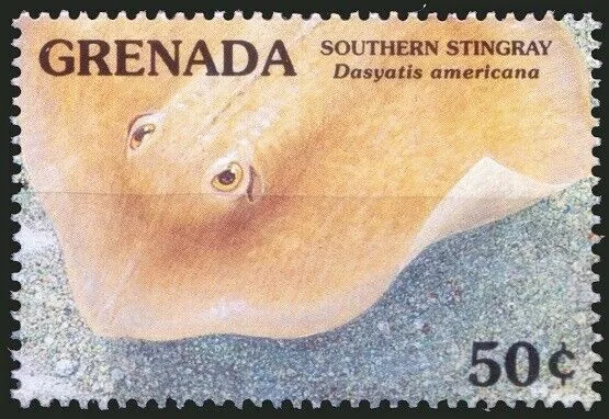 Grenada 1991 MNH, Southern stingray, Marine Life in the Sand Flats  [Ts]