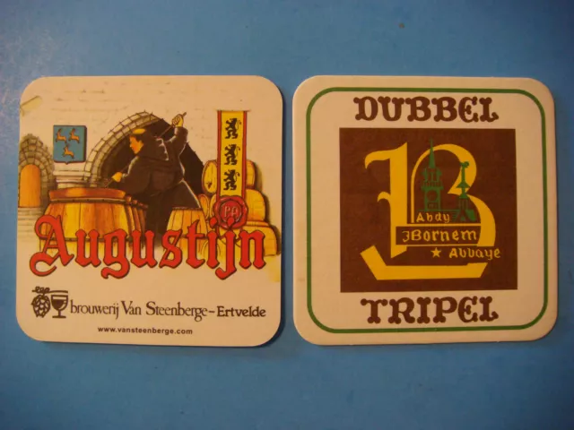 Belgian BEER COASTER: AUGUSTIJN Brouwerij Van Steenberge ~ Bornem Dubbel, Tripel