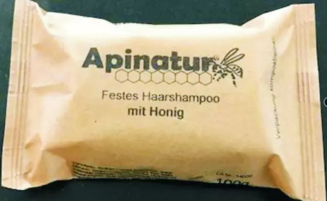 100g Festes Shampoo Natur Haarseife in kompostierbarer Verpackung Honig Seife