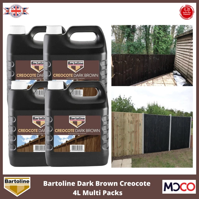 Traitement Bois à L'huile Créocote Bartoline – Marron Clair, 4L, Pour Extérieur