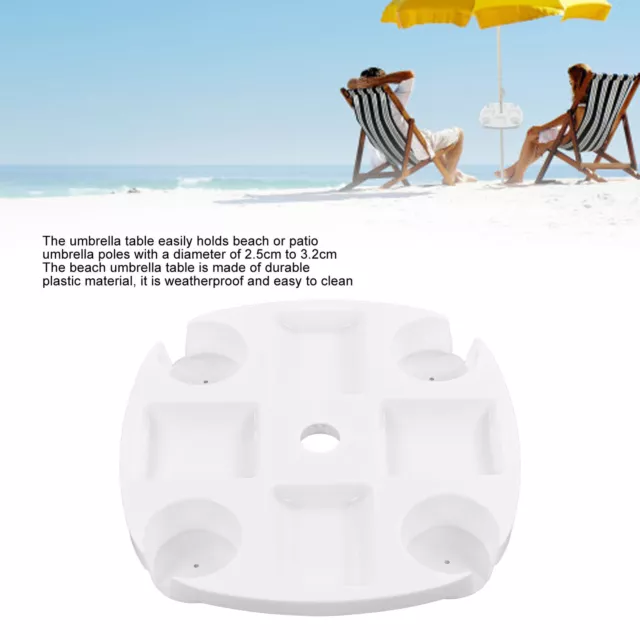 Beach Umbrella Table Tray 16.9inch Round Umbrella Table Tray With 4 GS0