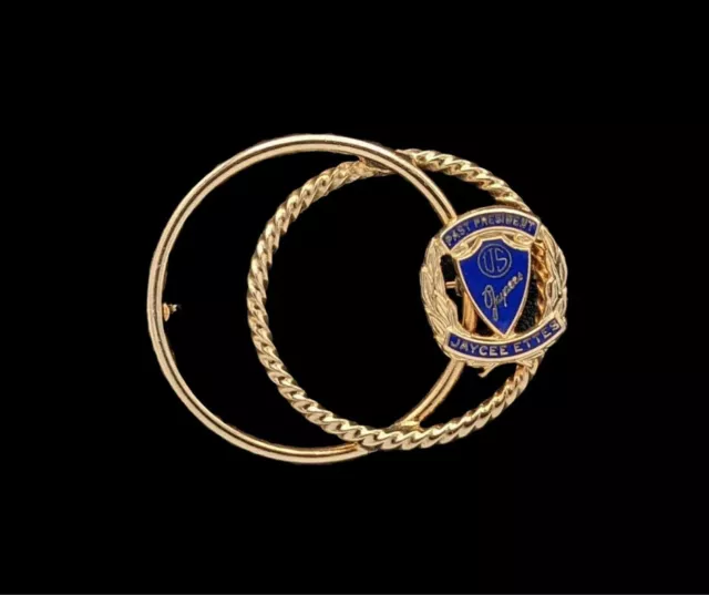 Vintage Jaycee Ettes Past President Pin US Jaycees 1970's Gold Tone   A