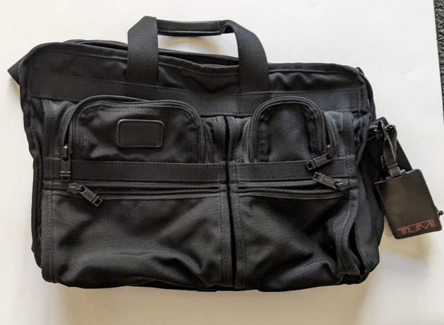 TUMI 204D3 Black Ballistic Nylon Organizer Laptop Briefcase Bag Expandable