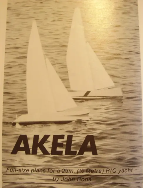 Original Model Boat Plan 1990 Akela 25" R/C Yacht