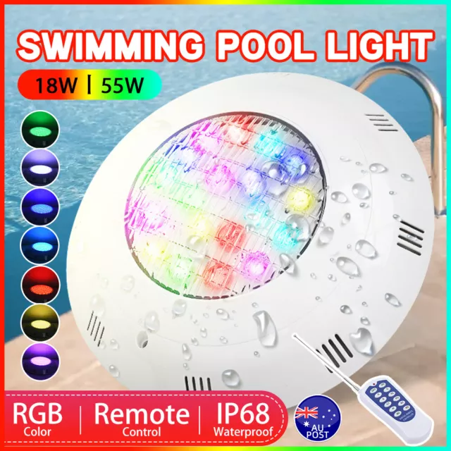 18W LED Swimming Pool Light RGB Model Underwater Spa Lamp Bright Lights Remote