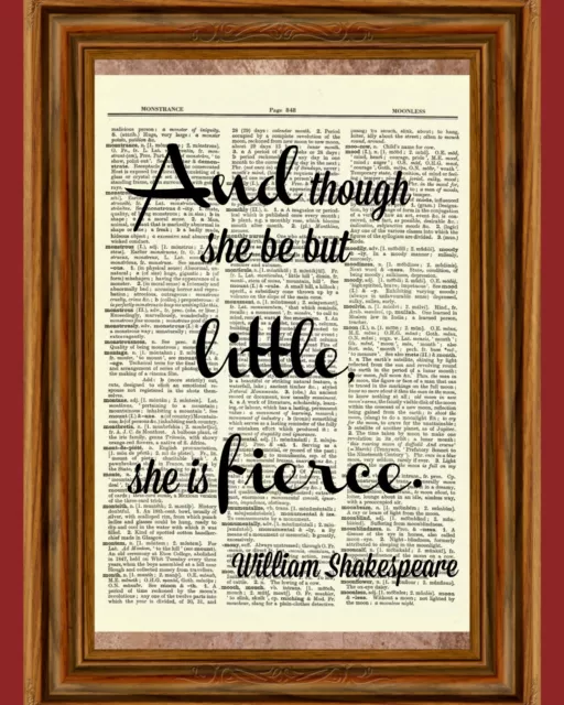 Shakespeare Dictionary Art Print Book Page Inspirational Gift Picture Poster