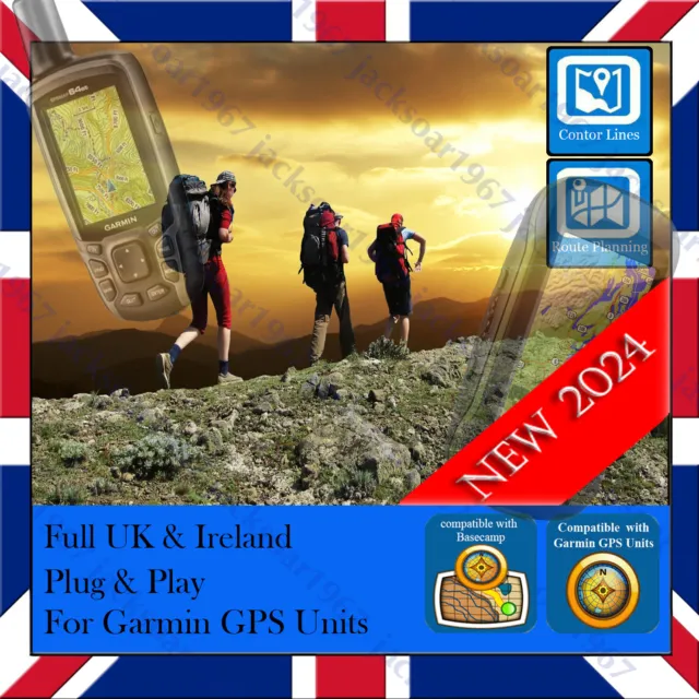 2024 GARMIN TOPO MAPS GB & IRELAND Outdoor Biking Hiking Trekking trail running