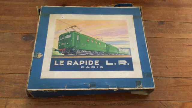 Coffret ancien train électrique LR Le rapide Louis Roussy vers 1950 ech. 0