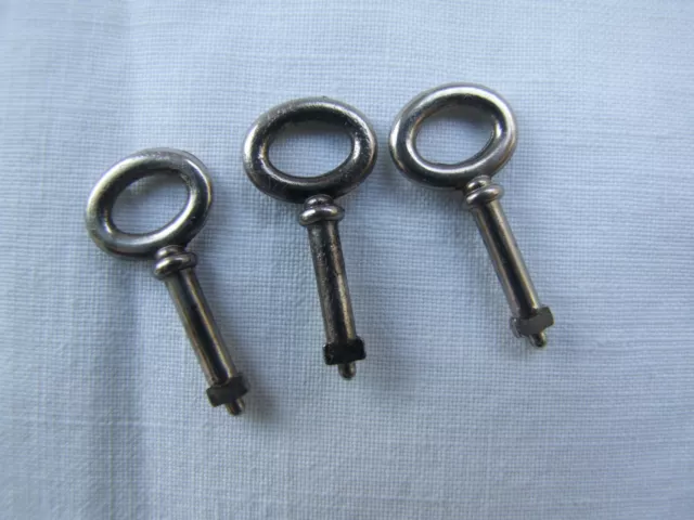 3 vintage small unusual keys possibly watch clock diary document case pre 1960