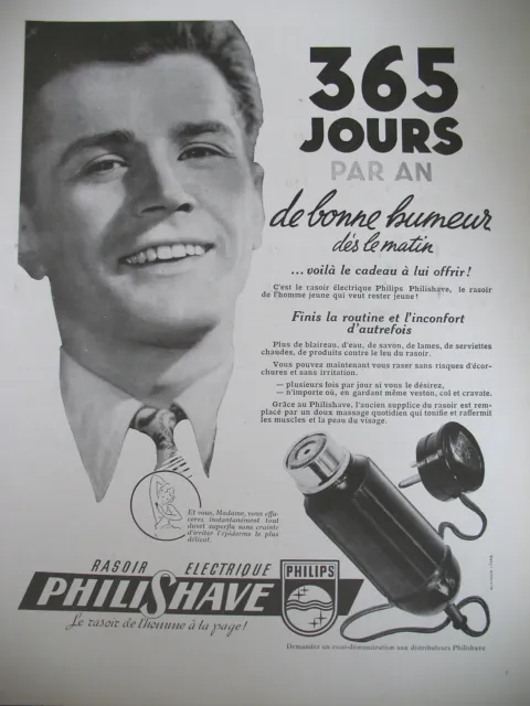 Publicite De Presse Philips Rasoir Electrique Philishave French Ad 1948