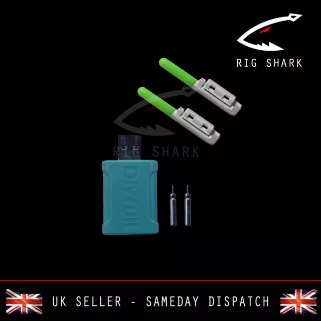 Rig Shark™ LED Sea Fishing Rod Tip Light Glow Stick Indicator +USB Charger combo