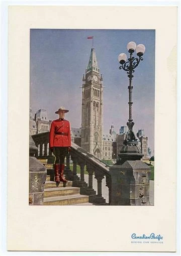 Canadian Pacific Dining Car Menu Mountie Parliament 1956 The Mounted Cover