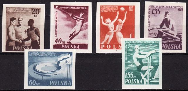 Poland 1955 - 2nd International Youth Game - Fi 790-795A MNH**