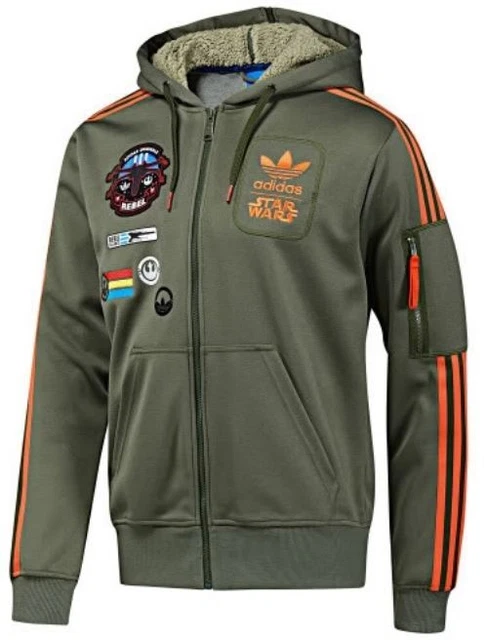 Adidas Star Wars Rebel Xwing Military Green Hoodie Hooded Track Top Jacket