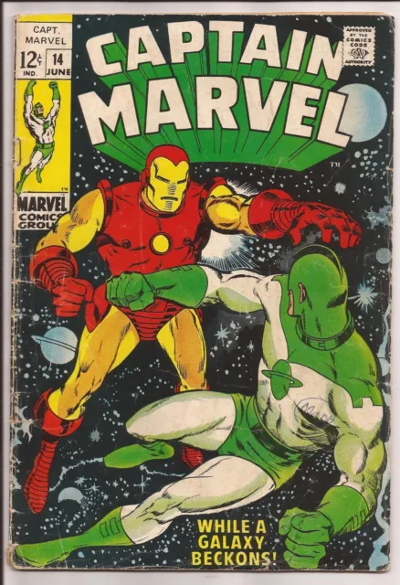 Captain Marvel #14 GD+ 2.5 Off-White Pages (1968 1st Series)