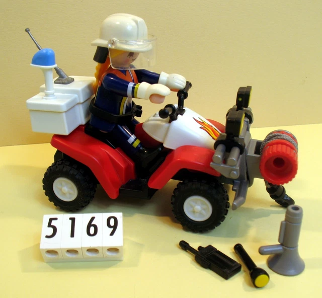 PLAYMOBIL - POLICIER sur son quad à rétro-friction - réf465 EUR 6,49