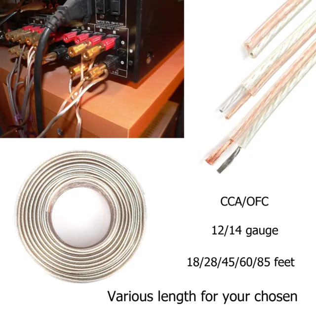 Speaker Audio Cable 12 14 Gauge 18 28 45 60 85 Feet Car Home Amplifier Wire Lot