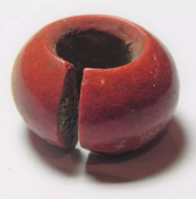 Zurqieh-Af1738- Ancient Egypt, 18Th Dynasty, Red Jasper Hair Ring. 1400 B.c