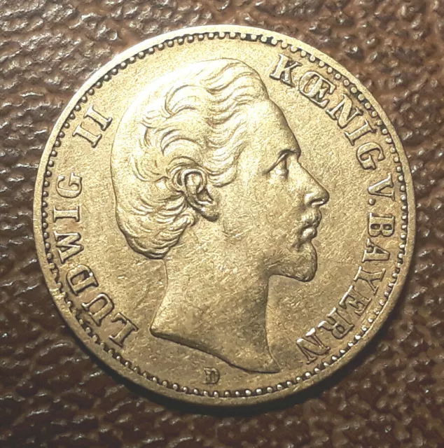 Bayern 10 Mark 1878 D Ludwig II. 1864-1886 Gold