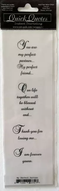 "Diario instantáneo Quick Quotes Vellum - My Perfect Partner - 2,75"" x 8,5"