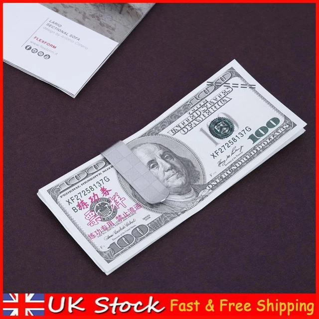 Stainless Steel Credit Money Clip Durable Plaid Purse Card Clip for Men Business