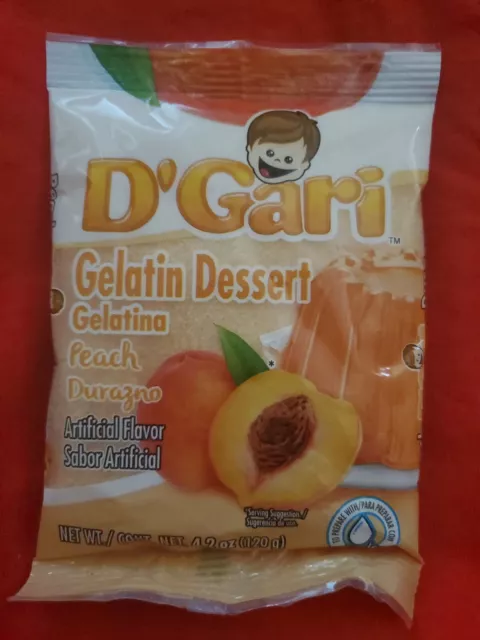 2 Paquetes De 2 Postre Gelatina D'gari Sabor A Melocotón/Gelatina De Durazno